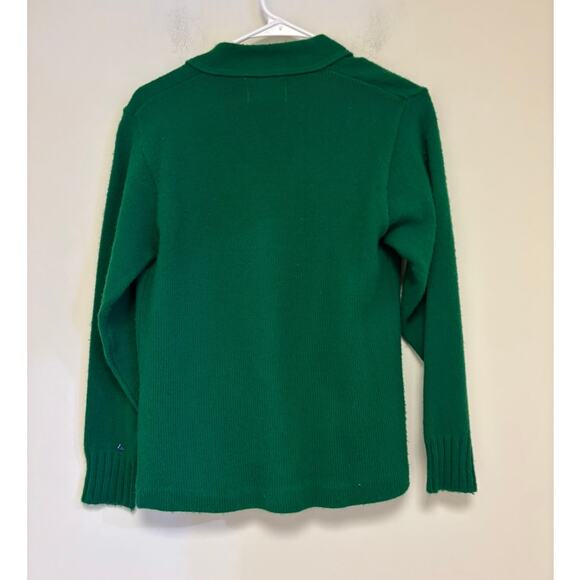 Vintage Varsity High School Green Sweater Cardigan Band 60s - Picture 5 of 5